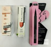 Wet n Wild Ultra Black 16H Waterproof Eyeliner, Well People Optimist Lipstick, Pudaier Freckles Set
