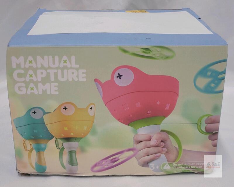 Frog-Themed Manual Disc Launcher Set, Model 207Y-1+2+3, Includes 3 Launchers and 16 Discs new