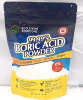 Eco Living Solutions 99.99% Boric Acid Powder, 8 oz (227 g), Canada, Resealable Bag, Fragrance-Free
