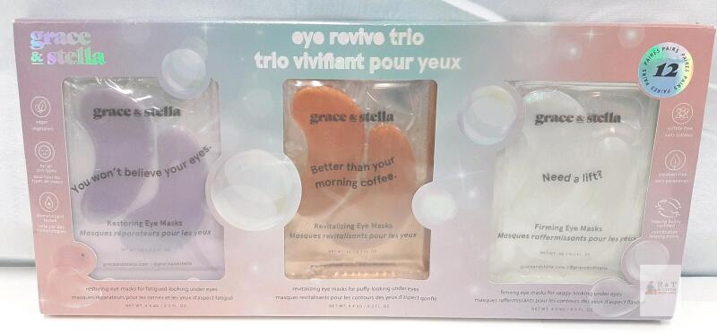 Grace & Stella Eye Revive Trio Gift Set &ndash; 12 Pairs of Under-Eye Masks with Retinol, Caffeine, and Peptides