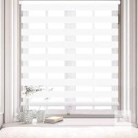 Kokorona Cordless Zebra Roller Blind, 45.7" x 72", White, Light Filtering