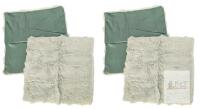 4 New Avoin SAGE GREEN Super Soft 17" &times; 17.75" Faux Fur / Velvet Back Decorative Pillow Covers, Hidden Zipper, Home Decorative for Couch Sofa Bed Green (2 Packs of 2)