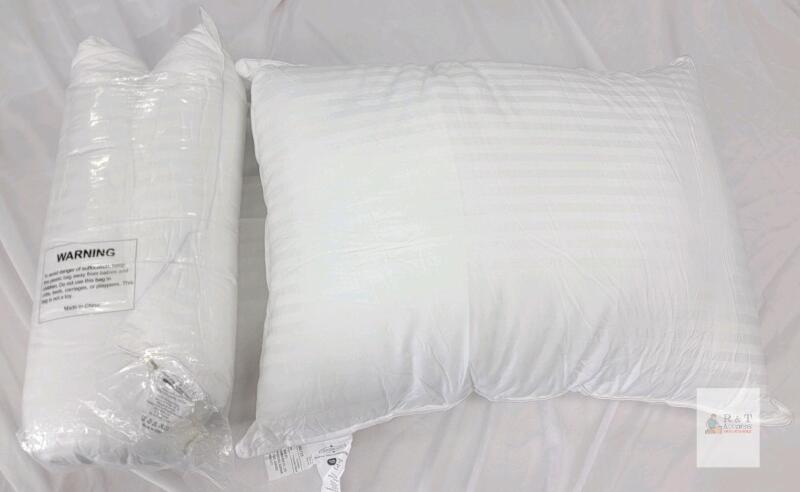 2 New Sherwood Standard Down Alternative Pillow, Cotton Cover, Polyester Gel-Fiber, OEKO-TEX, 20x26 in