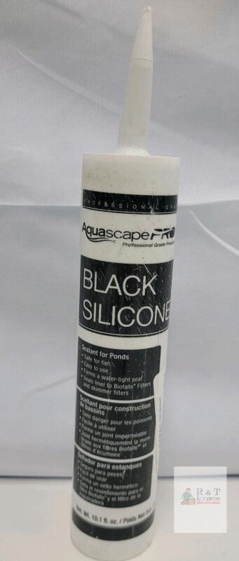 Aquascape Pro Black Silicone Sealant Cartridge, 10.1 oz, Fish Safe, Pond Liner & Filter Use