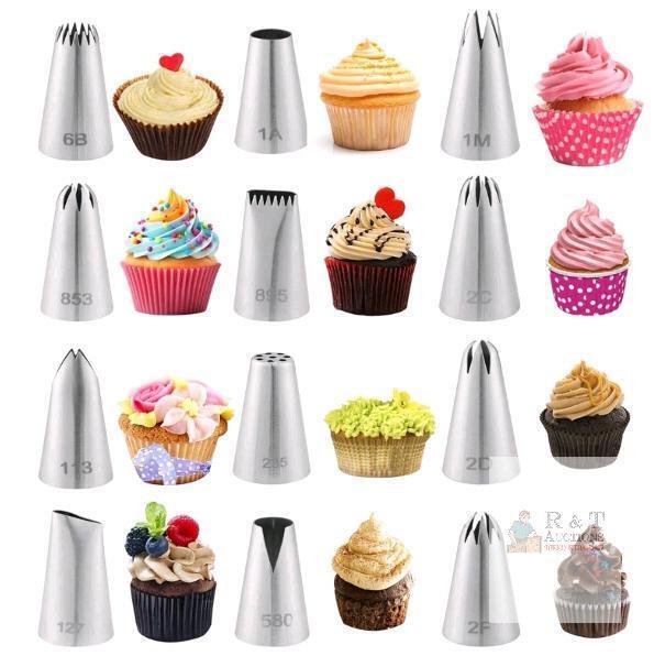 12-Piece Stainless Steel Piping Tips Set, Icing Nozzles, Assorted Shapes, X004GM6GMF,