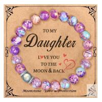 New To  My Daughter Bracelet from Mom & Dad &ndash; Natural Imperial Jasper & Moonstone Bracelet &ndash; Gifts for Daughter, Teen Girls, Back-to-School, Graduation, Birthday