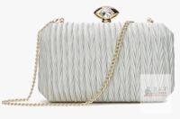 New Women Peeptoe Satin Evening Bag Clutch Purse Handbags Crossbody Hardcase for Party Prom Wedding