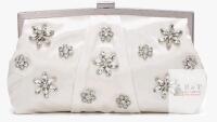 New Women Peeptoe Satin Evening Bag Clutch Purse Handbags Crossbody Hardcase for Party Prom Wedding