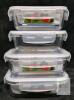 4 New TEEM Rectangular Glass Food Storage Containers with Lids, Airtight Meal Prep Containers . Borosilicate Glass, Leak-Proof, Oven Microwave Freezer Dishwasher Safe - 2