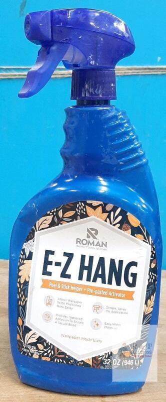 Roman E-Z Hang 32 oz Spray, Peel & Stick Helper Pre-pasted Wallpaper Activator, some residue on bottle
