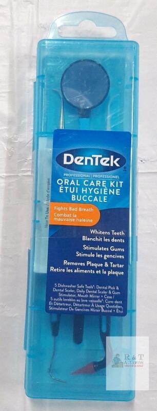 DenTek Professional Oral Care Kit &ndash; 5 Tools, Stainless Steel & Plastic, Antimicrobial Case
