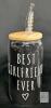 New " Best Girlfriend Ever " 16 oz Can-Shaped Clear Glass with Lid, Straw & Brush - 2