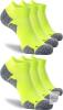 New Size XL Unisex 6 Pairs - Neon Greeb - CWVLC Cushioned Compression Athletic Ankle Socks (2 Packs of 3)