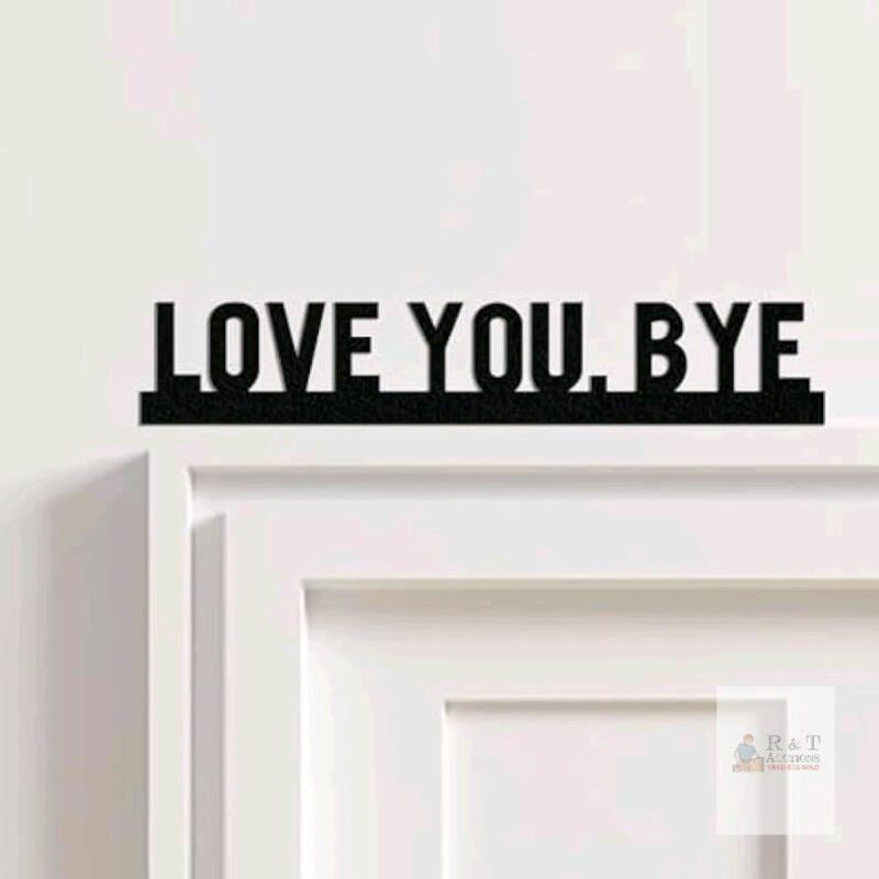 New Love You Bye Sign, Metal Door Topper, Black, Letter Print, Rectangular, Decorative Signs, Indoor Use, Above Door for Hallway Decor, Valentine's Gift