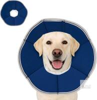 New MAXFUT Dog Cone Collar,Soft Cone for Dogs to Stop Licking After Surgery,Non Inflatable Dog Donut Cone (Blue, L)