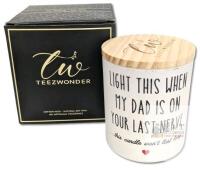 Teezwonder Lavender Scented Soy Candle, Gift Box, Cotton Wick, 7 oz, Wood Lid, Humorous Message