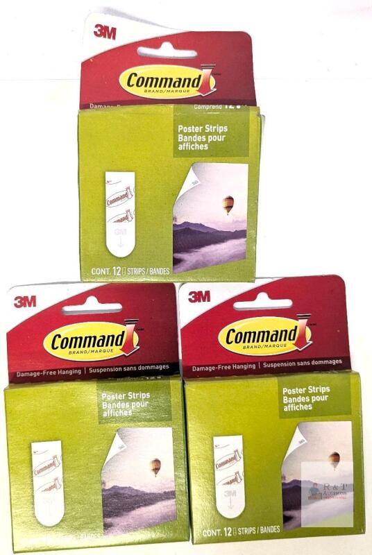 3M Command Poster Strips 17024C, 36 White Strips, 2.75" x 0.63", Damage-Free Hanging