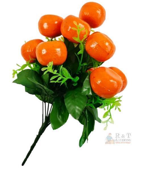 New Loonelo Happy Sukkot Decorations Artificial Orange Tree Plants Fake Simulation Greenery Leaves Stems Realistic Tangerine Branches 14.5"