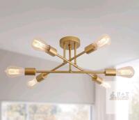 MEIXISUE Gold Sputnik Ceiling Light MX-C2130-6 GD, 6-Light, Modern, Semi-Flush, UL Certified new