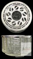 Vintage Silex Candle Warmer: Chromed Metal & Paneled Glass , 5.8" Diameter &times; 3.75" Tall, No Chips or Cracks