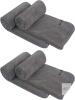 4 New KinHwa Microfiber Hand Towels Ultra Soft and Absorbent Bath Towels Set Large Washcloths for Travel, Camp, Hotel, and Spa 16x30 inches Dark-Gray