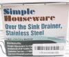 Simple Houseware Stainless Steel Over the Sink Drainer Basket, 20.5"x8.25"x4.75" w/ SKU & LPN - 2