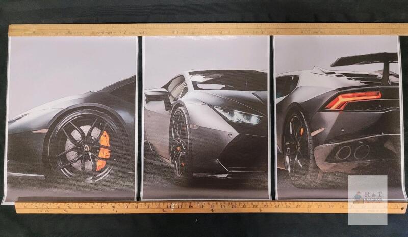 Lamborghini Hurac&aacute;n 3-Panel Wall Art, 12x18in Each, Supercar Triptych Canvas Print Set