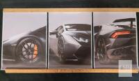 Lamborghini Hurac&aacute;n 3-Panel Wall Art, 12x18in Each, Supercar Triptych Canvas Print Set