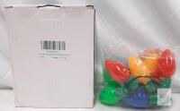 Christmas Light Necklace 2 Pack, Multicolor Bulbs, 9 Lights Each, Battery Powered, X003024GHJ