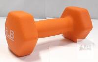 NEW Hex Neoprene Dumbbell, 6 lb Weight, Orange, 8.5 in Length, Single, Hexagonal Head