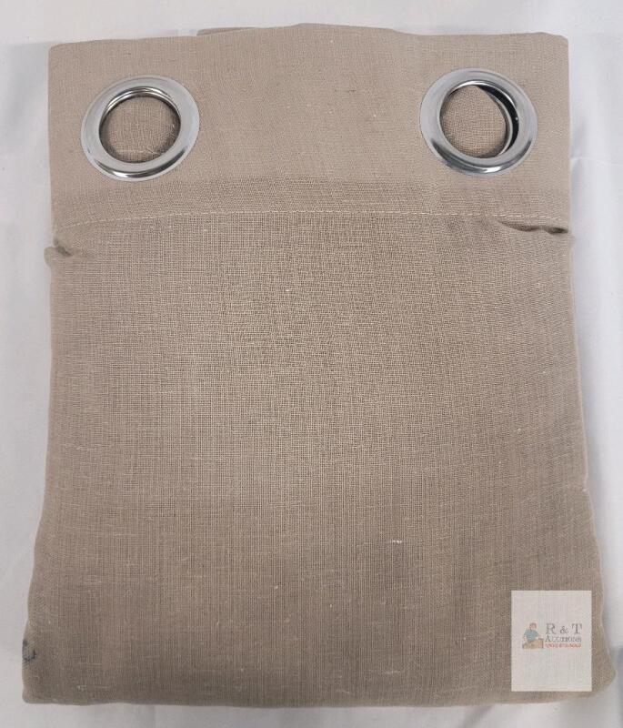 NEW XWZO Faux Linen Sheer Curtains, Taupe, 52"x96", 2 Panels, Grommet Top, X003YR0MM3
