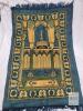 Machine-Made Blue & Gold Mosque Mihrab Prayer Rug - 27" x 44" Poly Material with Fringe