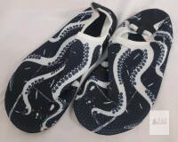 NEW L-RUN Water Shoes BR10 White Octopus Unisex Size 12-13 (US) Slip-On, Quick Dry, Rubber Sole