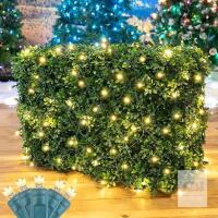 New Novelty Lights 4x6 Net Lights, 100 Warm White LEDs with 4 Inch Spacing, 5mm Wide Angle Bulbs on Green Wire, Connectable End to End, Outdoor Weather Resistant Hedge and Bush Lighting