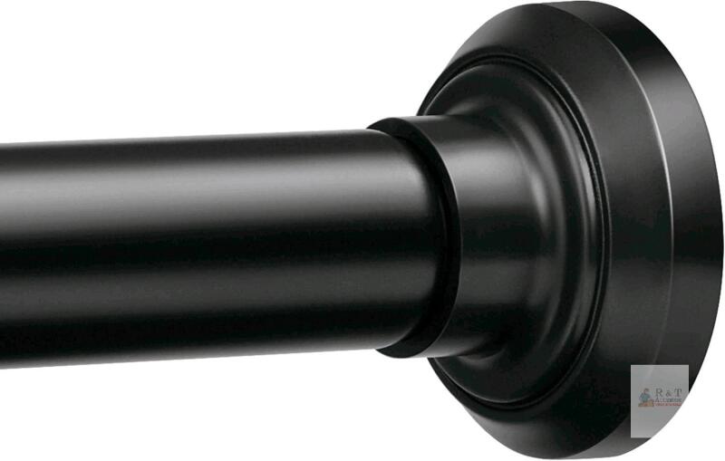 New 18-72" Black Shower Curtain Rods, Never Rust, Never Slip, Adjustable Tension Rod with Durable Springs, No Drilling, Great for Bathrooms, Bedrooms, Kitchens & Doorways