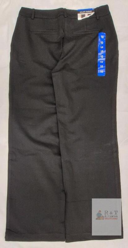 NEW Hilary Radley Black Women's Dress Pants, Size 10, Straight Leg Classic Fit, Polyester Blend