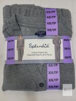 NEW Splendid Women's 2 Piece Pajama Set, XS, 100% Polyester, Gray, Button Top & Pant, 193371906295