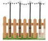 Black Powder-Coated Steel String Light Poles with Fence Mount Kit, Set of 4, 5 ft Height