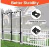 Black Powder-Coated Steel String Light Poles with Fence Mount Kit, Set of 4, 5 ft Height - 2