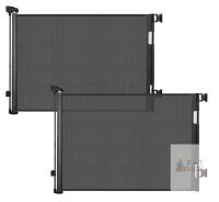 2 Pack Retractable Safety Gate, Black, 55"x33", Wall-Mount, Child & Pet Barrier, X004PSSCNB