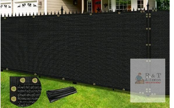 NEW 4'x50' Black Privacy Fence Screen, 170 GSM, HDPE Mesh, UV Block, Weather Resistant, Zip Ties
