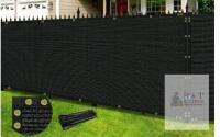 NEW 4'x50' Black Privacy Fence Screen, 170 GSM, HDPE Mesh, UV Block, Weather Resistant, Zip Ties
