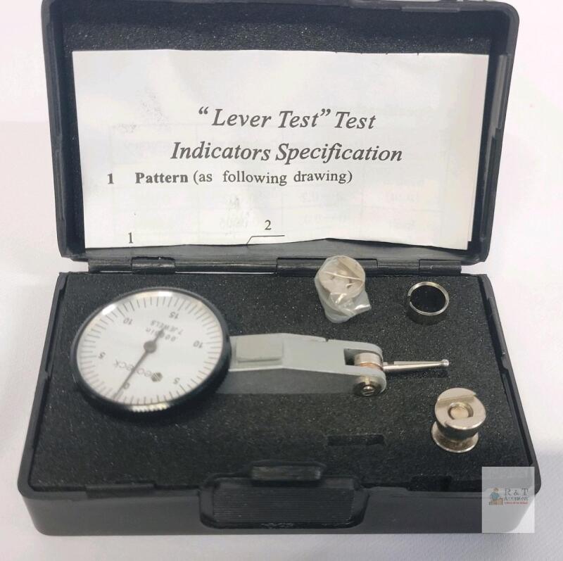 Neoteck Lever Test Indicator, 0&ndash;0.03" Range, 0.0005" Resolution, 7 Jewels, with Accessories