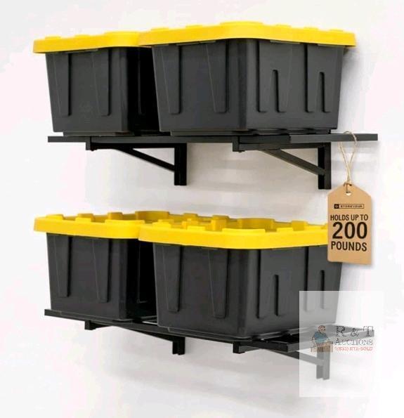 StoreYourBoard 1' x 2' Heavy-Duty Wall-Mounted Garage Shelves, 2-Pack, 200 lbs Capacity NO BINS INCLUDED