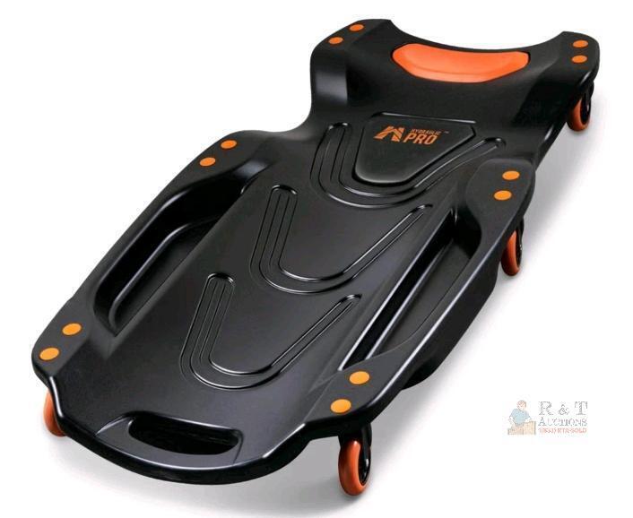 NEW Hydraulic Pro Mechanic Creeper 42"x21" Plastic, 350 lbs Capacity, 6 Wheels, Padded Headrest, Black/Orange