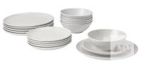 Ikea F&Auml;RGKLAR 18-piece dinnerware set, matte light gray