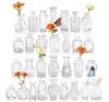 Yirilan 28-Piece Mini Glass Bud Vase Set &ndash; Assorted Designs, 3-6 Inches Tall, Thick Borosilicate Glass