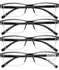 NEW 2.5 Przeeo L1196 Full-Rim Black/Clear Reading Glasses 2.5*, 52-17-137, Rectangular, 4-Pack, Unisex