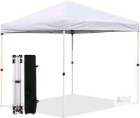 NEW Landmountain 10x10 Ft Pop-up Canopy Tent White w/ Carry Bag & 4 Ropes LS-131-10x10-White