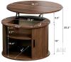 NEW FABATO CT025-WA Round Lift Top Coffee Table, 26.7", Walnut, Storage, Serial X004S5S461 - 2